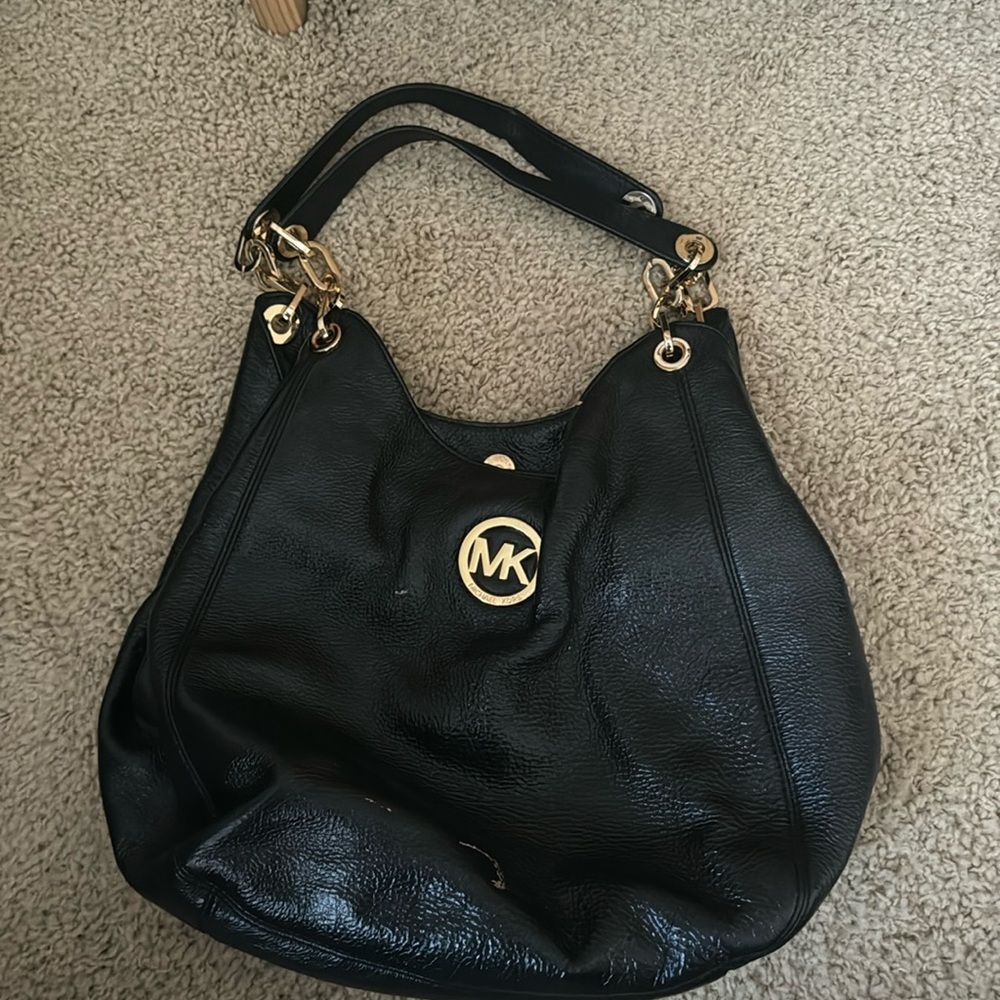 Black Leather Michael Kors Tote